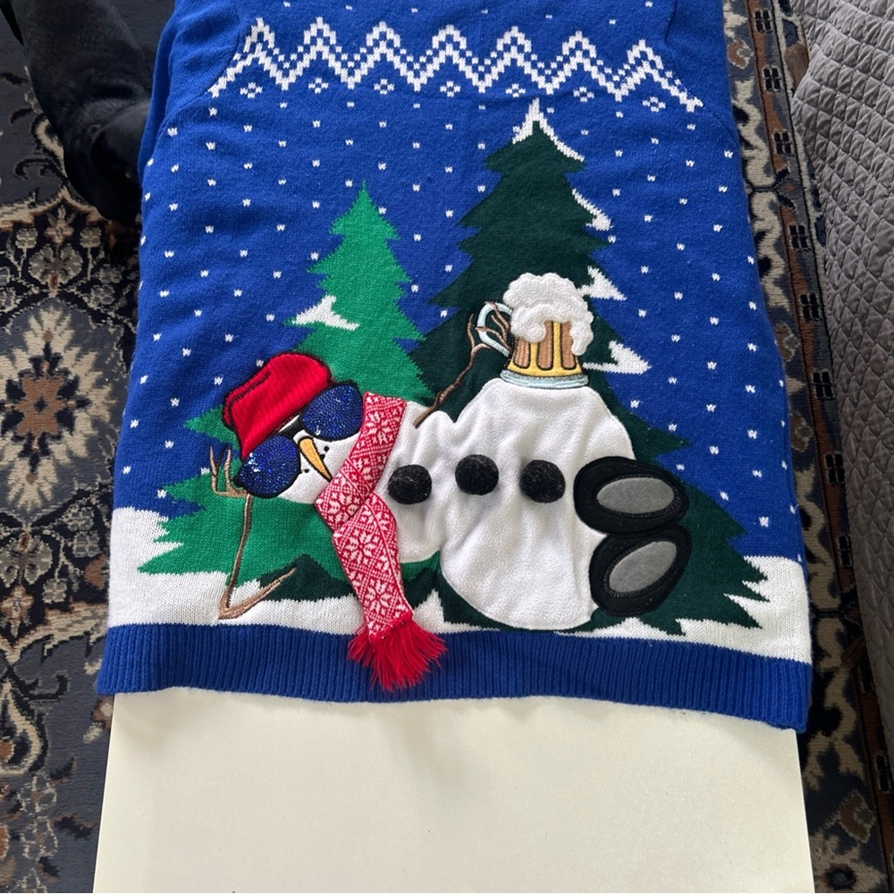 Ugly sweater,drunk snowman ,Christmas party sweater